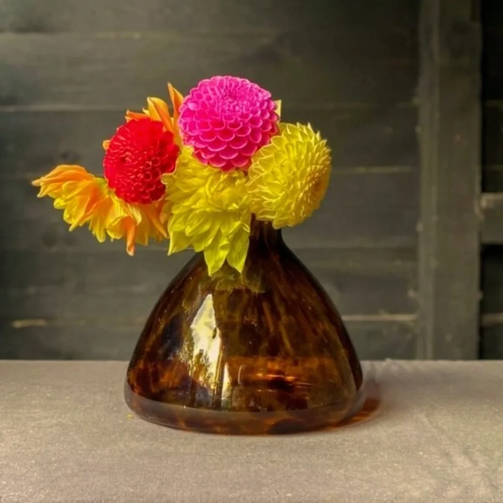 Maestri Vetrai Tortoiseshell Handblown Glass Vase